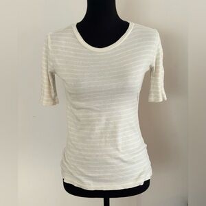 [Vince.] Striped 1/4 Sleeve blouse